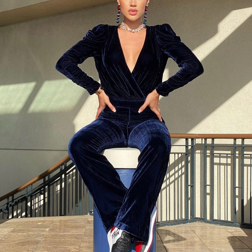 Velvet blue Zara set